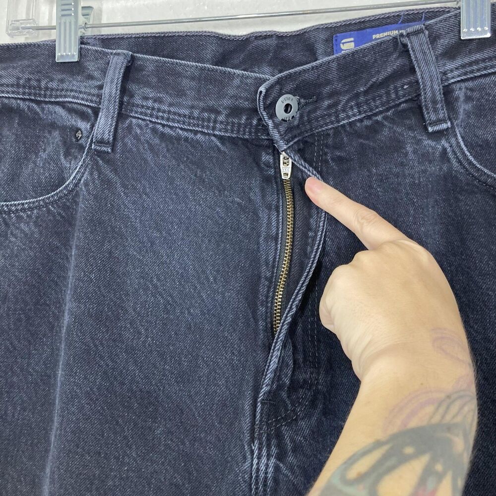 G-Star RAW Skater Jeans  33x32 Black Denim Stray Ultra High Straight Hip Hop - Picture 7 of 16